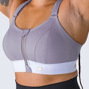 SHEFIT Ultimate Sports Bra - Luxe - Lavender and White Sports Bra